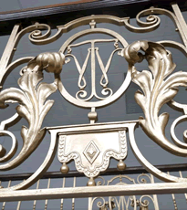 Elaborate Ironwork on the staircase harks back to Wallsend's illustrious past